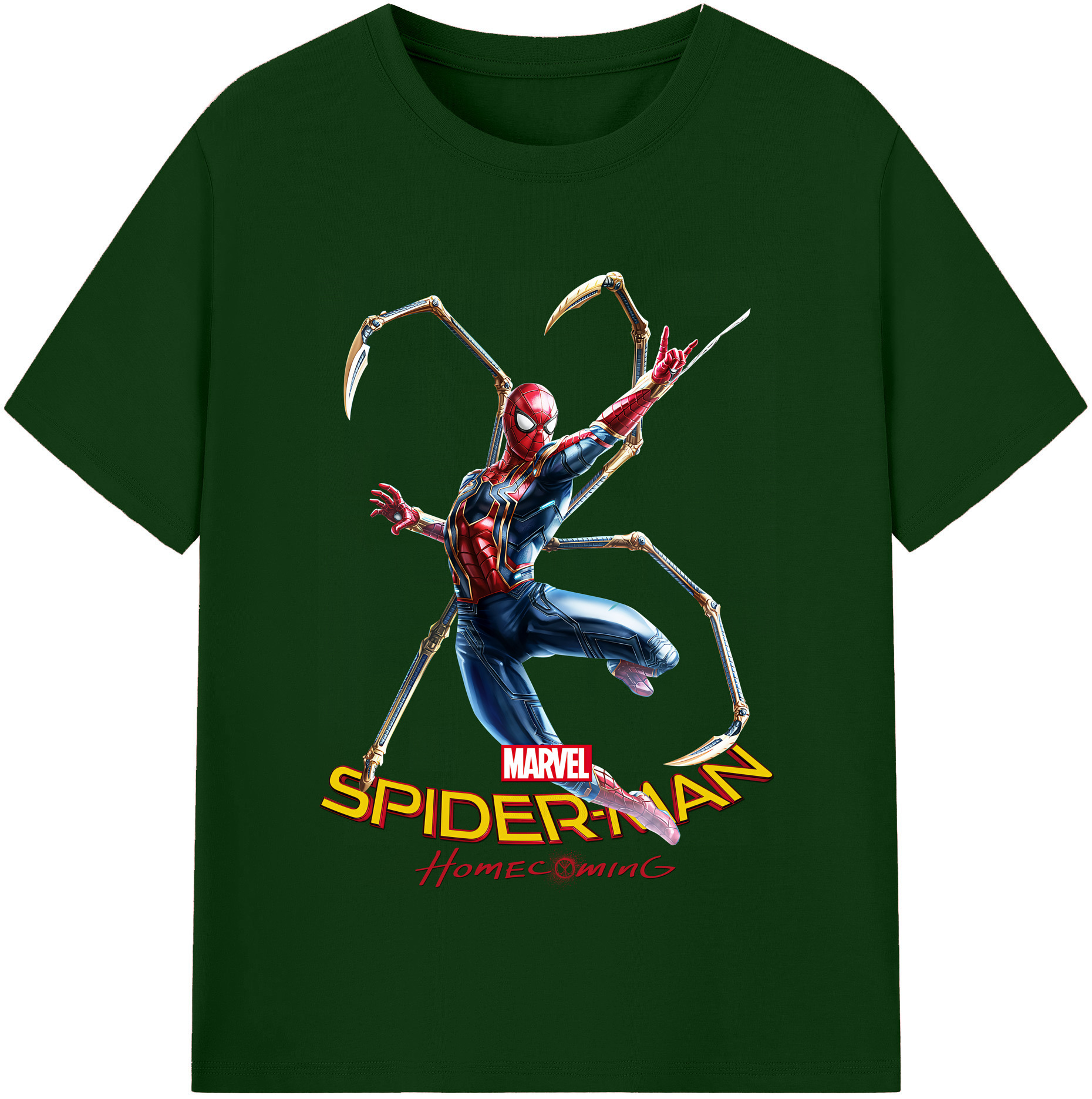 （画像用） Spider Man スパイダーマン 綿100％半袖Tシャツ（フロントプリント）
